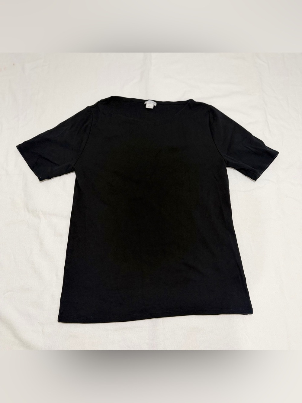 J.Crew Women’s Black 100% Cotton Short Sleeve Tee Top Size L Classic Basic